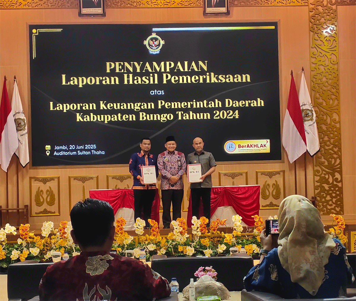 Pemerintah Kabupaten Bungo kembali meraih opini WTP dari Badan Pemeriksa Keuangan (BPK) Republik Indonesia Perwakilan Jambi.
