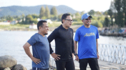 Wakil Menteri Dalam Negeri Bima Arya joging pagi bersama Wabup Solok, Candra dan Ketua DPRD Ivoni Munir. (humas)