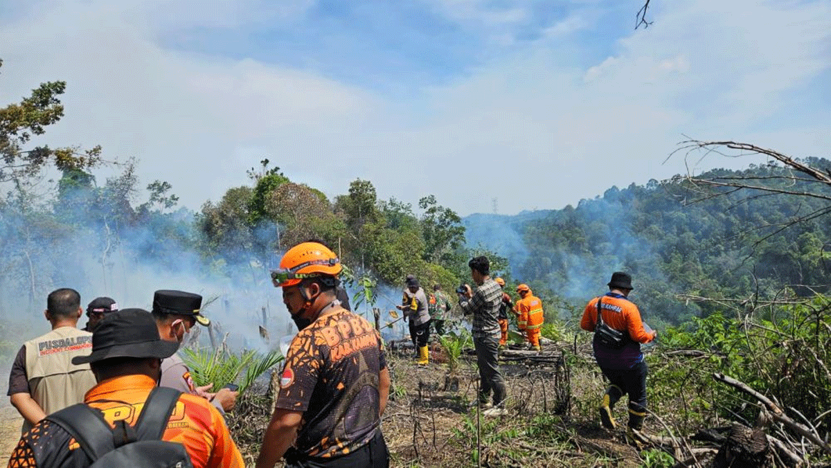 Lahan yang terbakar di Kampar.