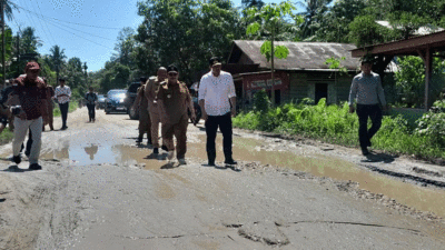 Jalan rusak di Nias. (detikcom)