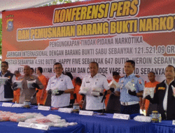 Disaksikan 34 Tersangka, Polda Riau Musnahkan Barang Bukti Kasus Narkoba