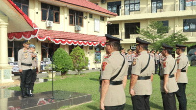 Serah terima jabatan di lingkungan Polres Bungo.