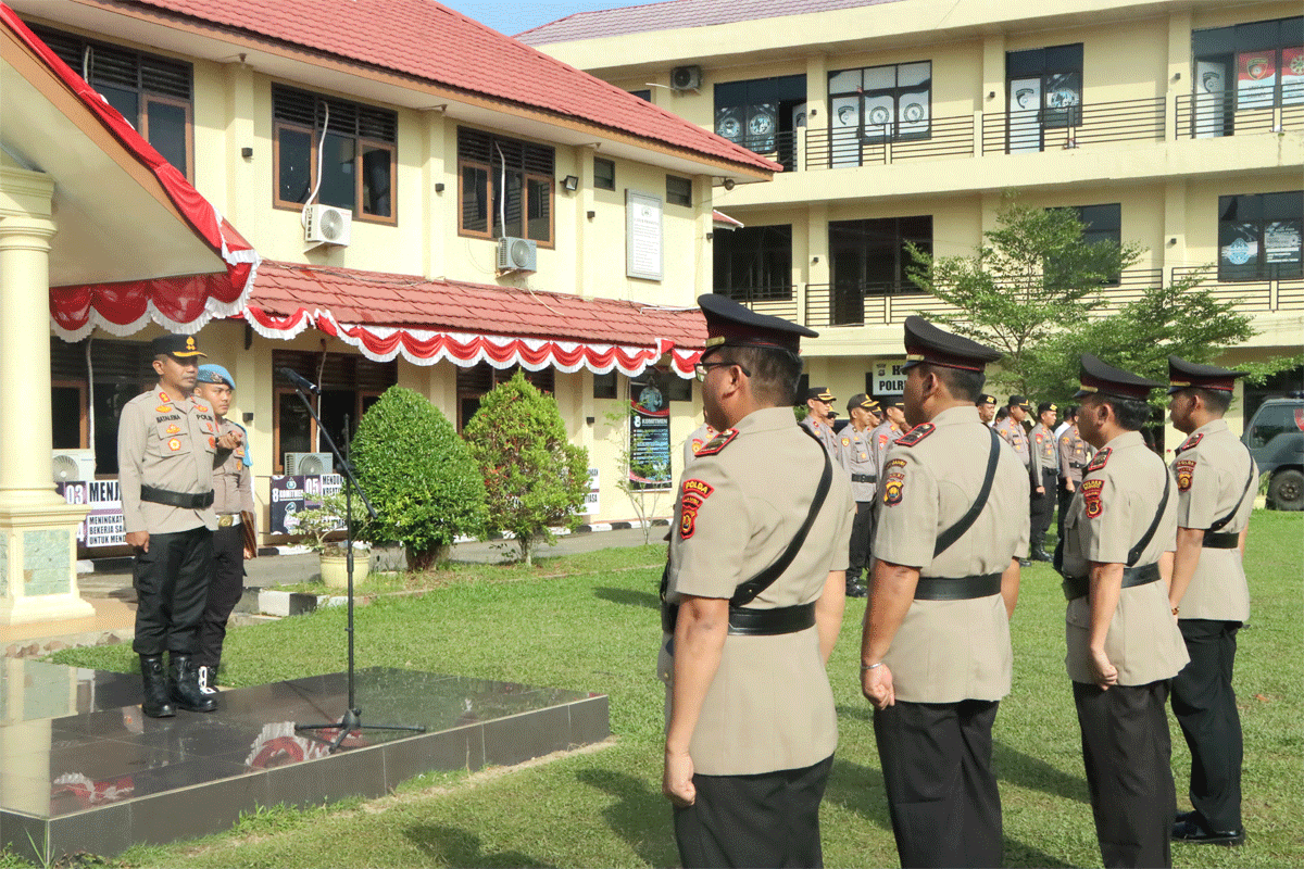 Serah terima jabatan di lingkungan Polres Bungo.