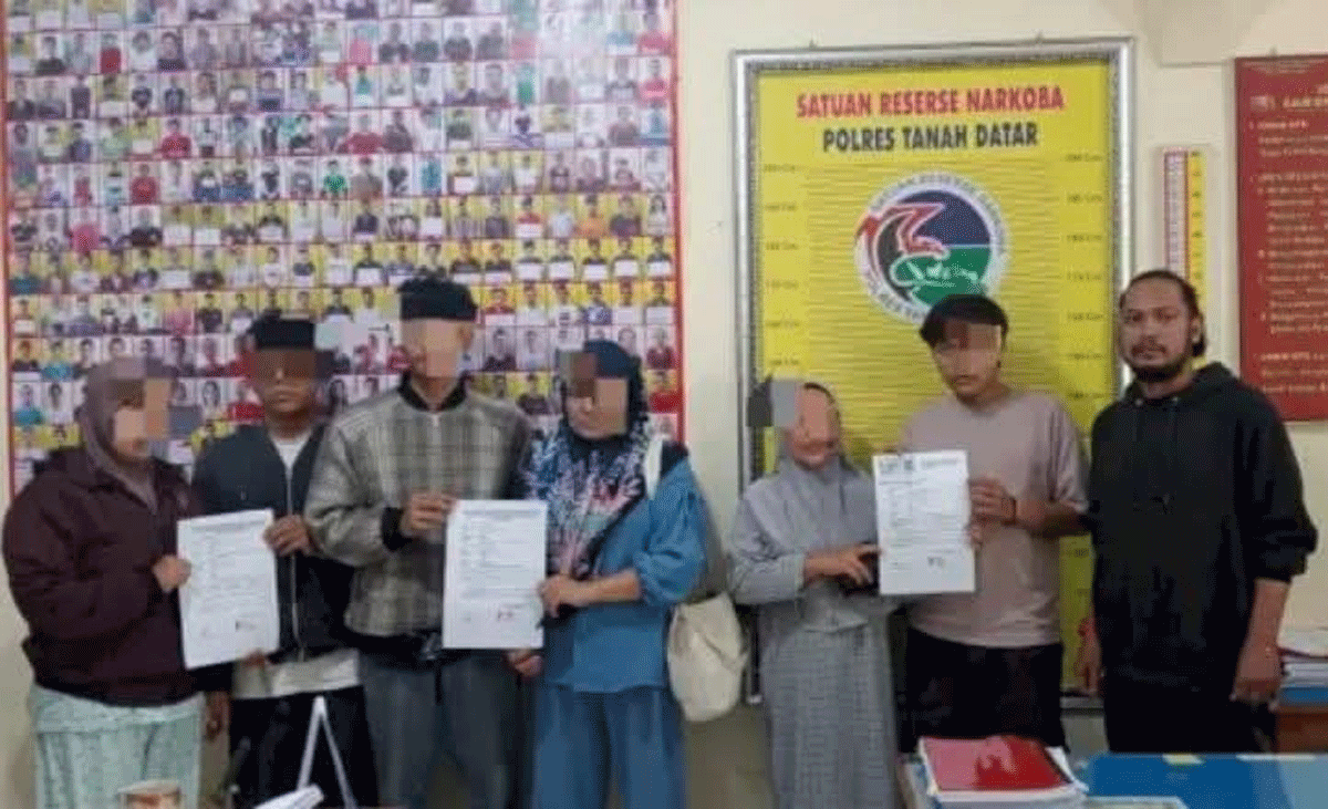 Remaja yang diamankan di Mapolres Tanah Datar.