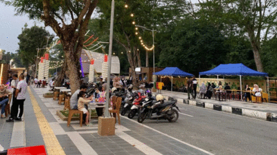 Warga ramai di Taman Labuai, Pekanbaru. (riau.go.id)