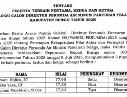 Panitia Seleksi Umumkan Tiga Besar Calon Direktur Perumda Pancuran Talago Kabupaten Bungo, Ini Nama-namanya