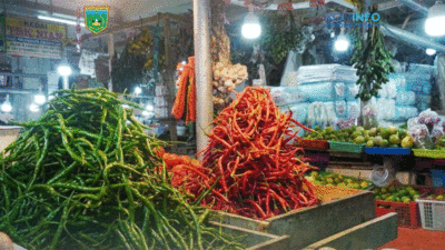 Cabai yang dijual pedagang di pasar Padang Panjang. (kominfo)