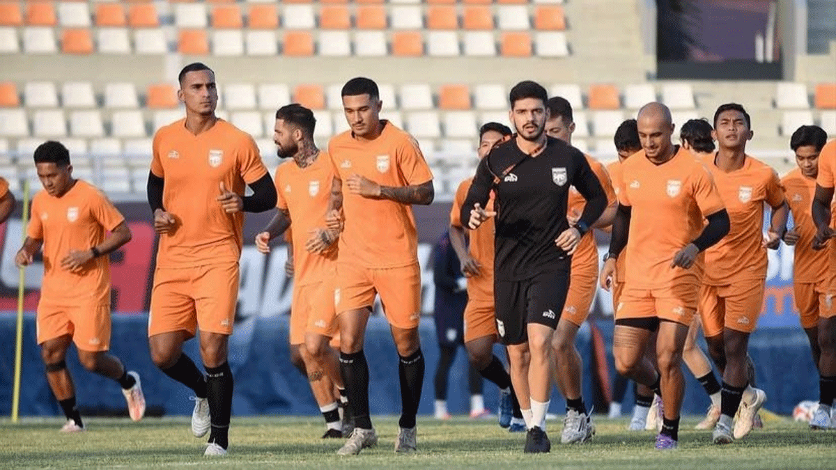 Pemain Borneo FC saat Latihan sebagai persiapan hadapi pertandingan. (ileague.id)