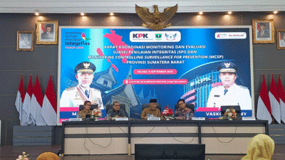 Gubernur Mahyeldi buka rakor pencegahan korupsi. (Biro Adpim)