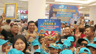 Polisi cilik binaan Polres Dharmasraya raih juara dua tingkat Polda Sumatera Barat dalam Lomba Pocil HUT Lalu Lintas ke-70 di Padang, Rabu (17/9/2025).