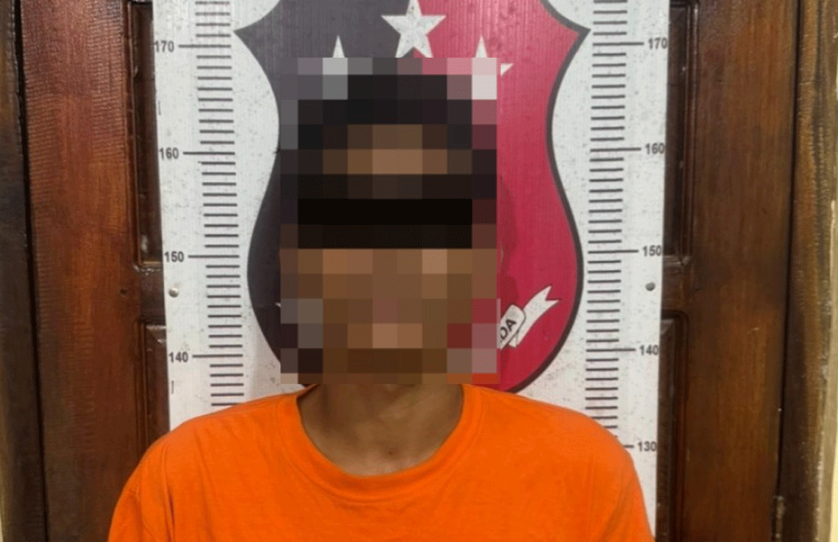Terduga pelaku yang diamankan polisi.