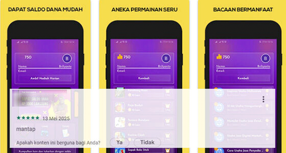 Game penghasil saldo DANA.
