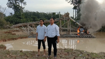 Polisi Tindak Tambang Emas Tanpa Izin, Kapal Dibakar di Desa Kasang Limau Sundai