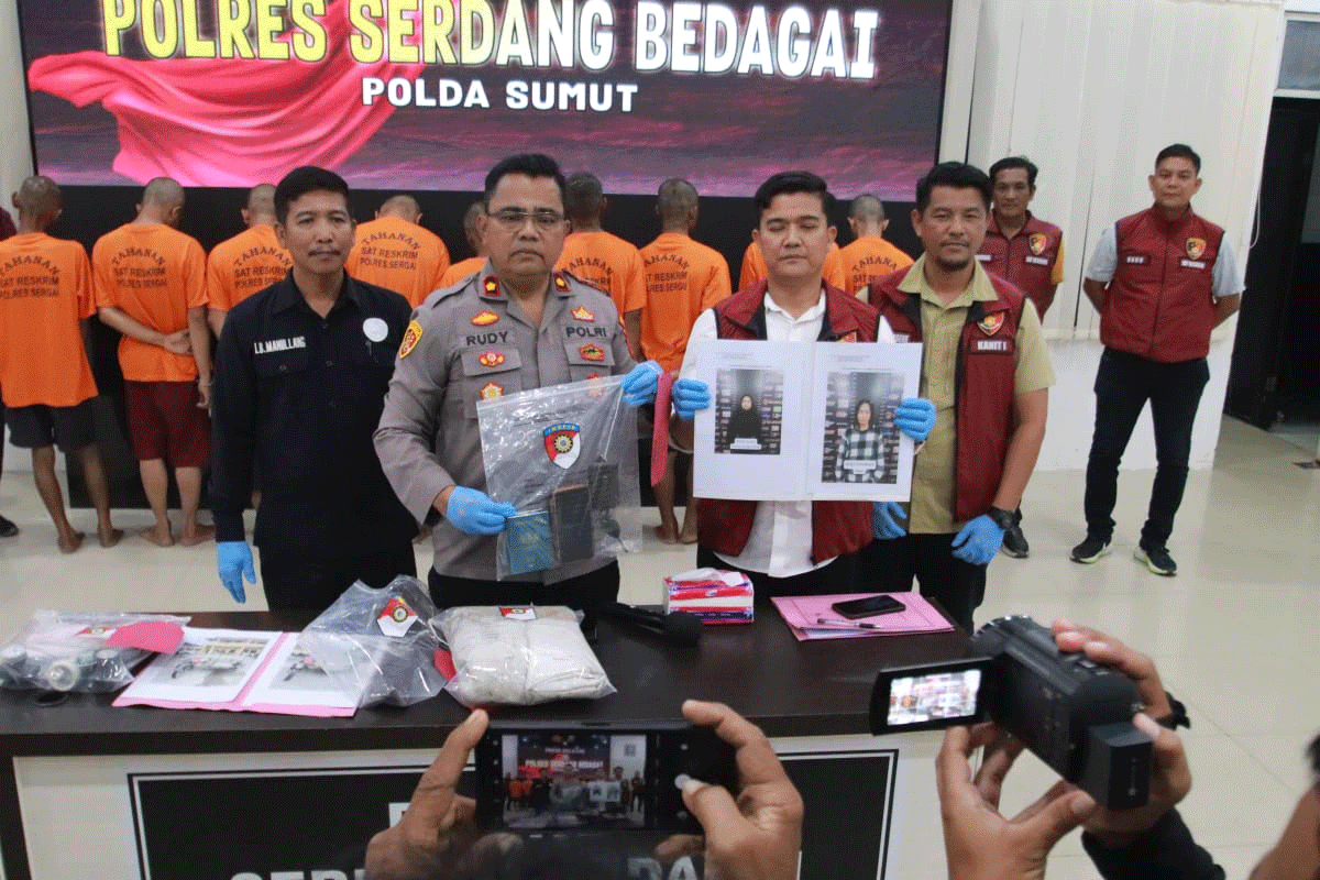 Polres Serdang Bedagai berikan keterangan pers.