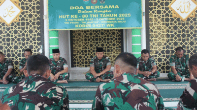 Jelang HUT TNI ke-80, Kodim 0427/Way Kanan Gelar Doa Bersama