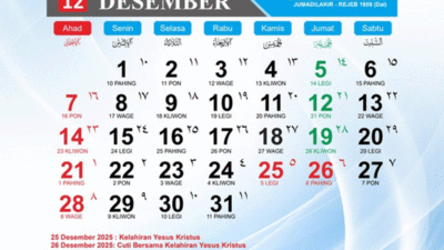 Kalender Desember 2025