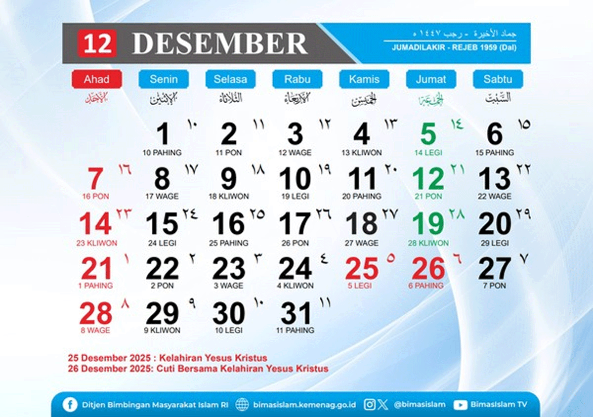 Kalender Desember 2025