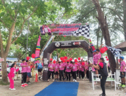 Ratusan Peserta Ramaikan Virtual Run dan Powerfit di Pantai Cermin Ingah Seafood