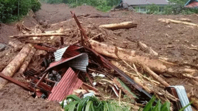 Kerusakan lahan pertanian akibat banjir bandang di Padang Pariaman.