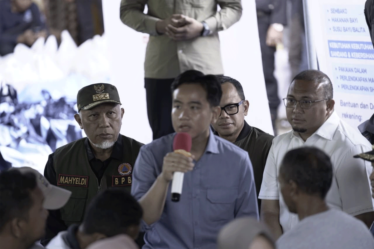 Wapres Gibran temui korban bencana di Agam. (Biro Adpim)