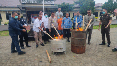 Pemusnahan barang bukti di Polres Sergai