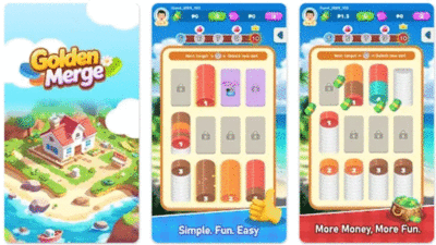 Game Golden Merge penghasilk cuan saldo DANA dan uang.