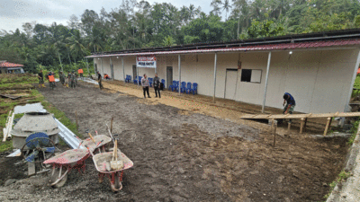 Huntara bagi korban bencana di tanah datar. (Prokopim)