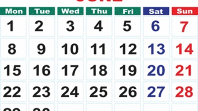 Kalender Juni 2026.