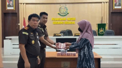 Kejaksaan Negeri (Kejari) Serdang Bedagai (Sergai) menerima pembayaran uang pengganti kerugian keuangan negara.