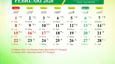 Kalender Februari 2026.
