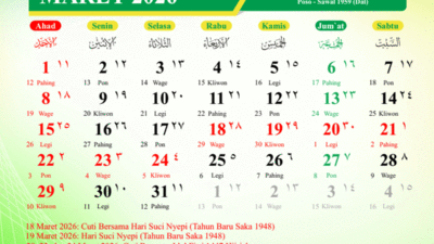 Kapan Libur Sekolah Idul Fitri, Simak Tanggal Merah di Kalender Maret 2026