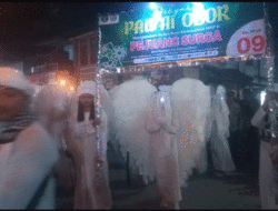 Ribuan Warga Tanjung Beringin Semarakkan Gebyar Pawai Obor Sambut Ramadhan