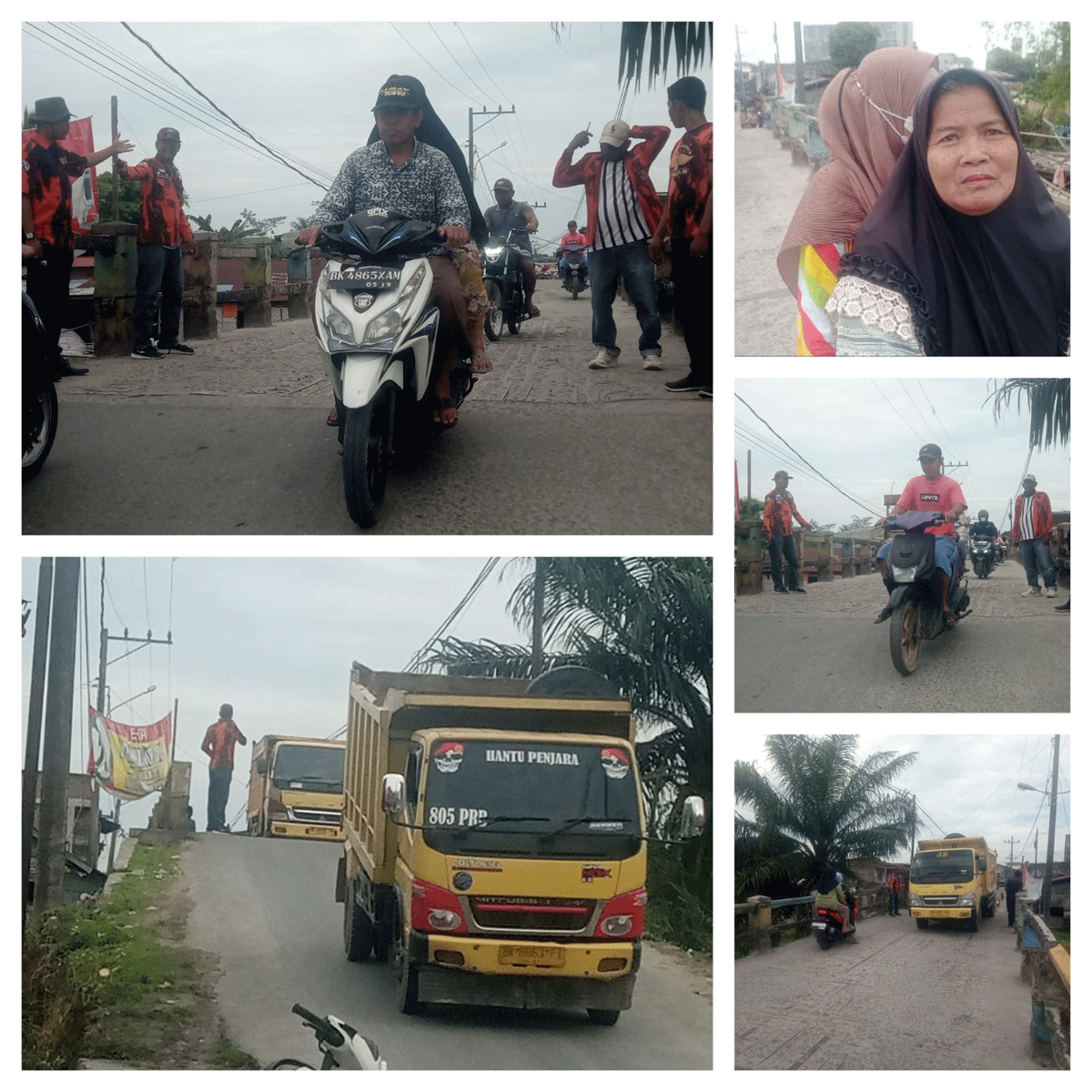 Pemuda Pancasila atur lalu lintas di Jembatan Nagur