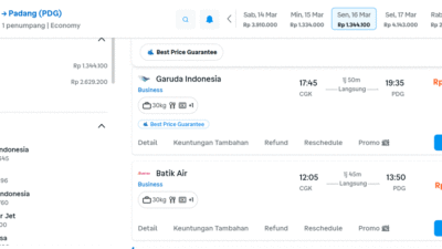 Liburan Lebaran 2026, Segini Tiket Pesawat  Termahal Jakarta-Padang
