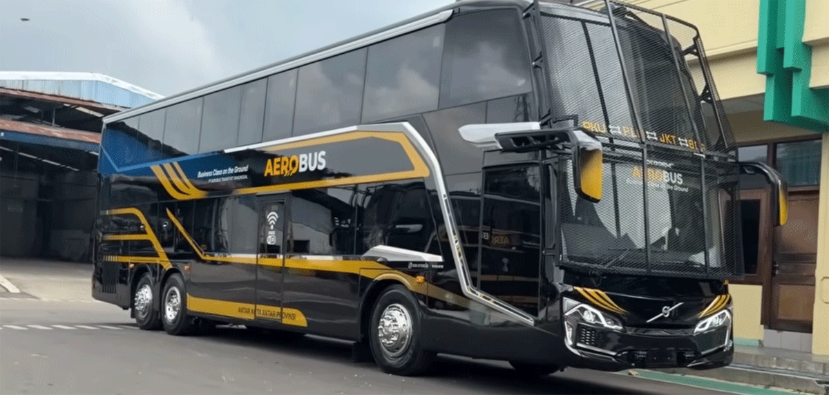 Aerobus Buka Rute Pekanbaru-Bandung dengan Armada Double Decker, Gunakan Sasis Volvo, Hadirkan Layanan Kelas Pesawat di Transportasi Darat 1 Salah satu armada Aerobus terbaru. (YouTube Mass Arkan)