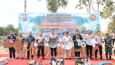 Jumpa pers Polda Riau di Kuansing