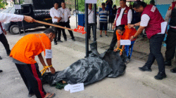 Rekonstruksi di Polres Serdang Bedagai