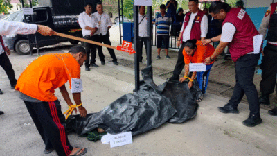Rekonstruksi di Polres Serdang Bedagai