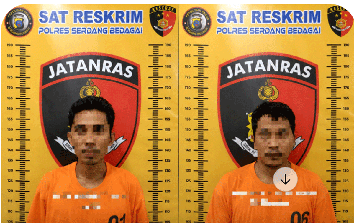 Dua tersangka yang diamankan polisi