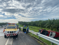 Polres Sergai Olah TKP Lakalantas Maut di Tol KM 63 B, Empat Tewas dan 19 Luka-luka