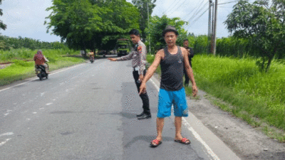 Lokasi kecelakaan yang melibatkan dua sepeda motor