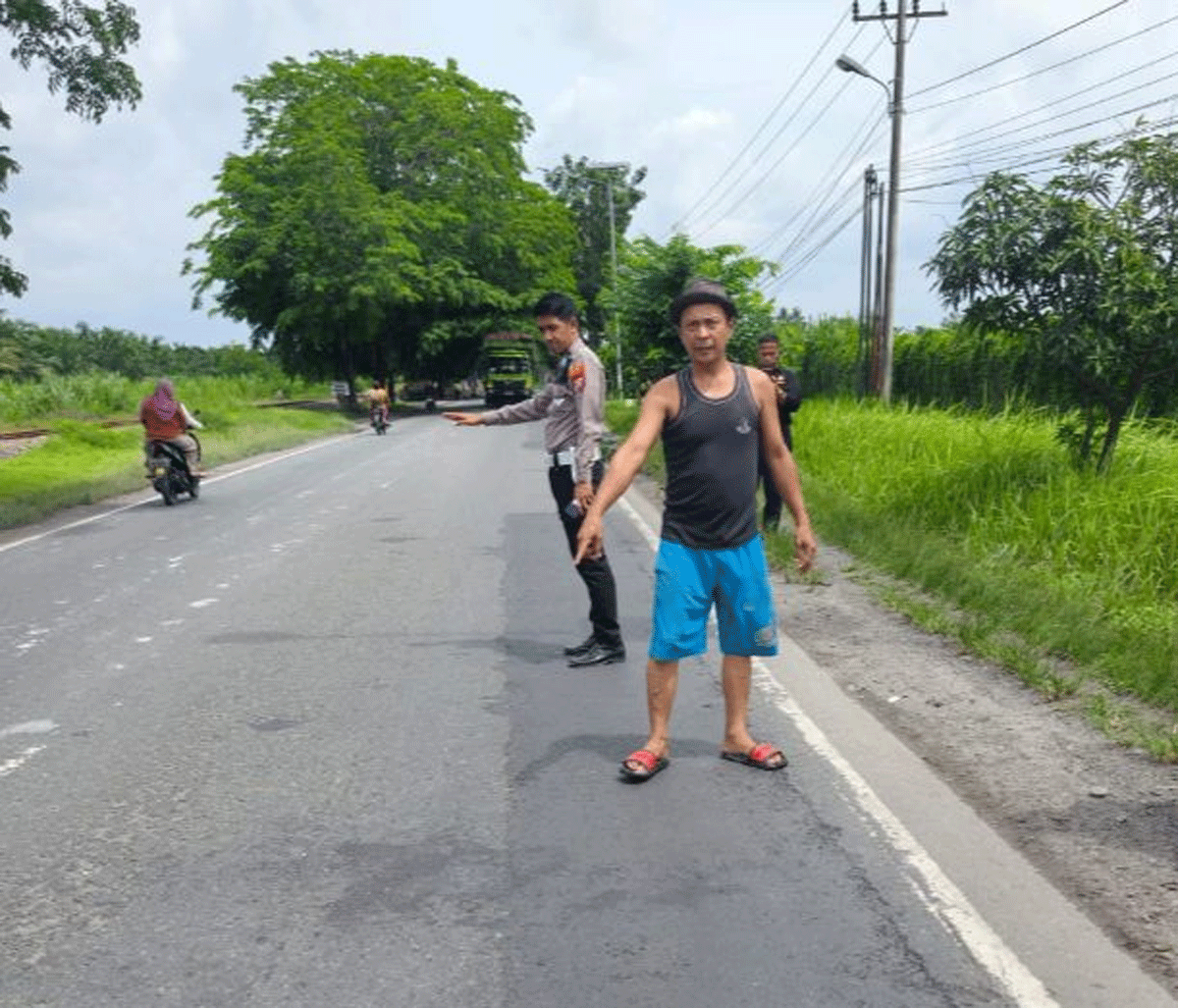 Lokasi kecelakaan yang melibatkan dua sepeda motor