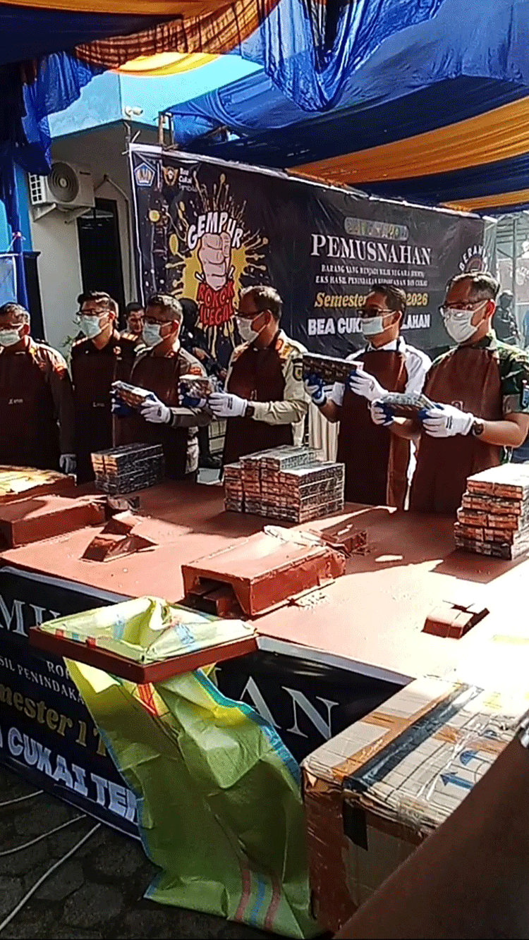 Bea Cukai Tembilahan Musnahkan Barang Ilegal Senilai Rp4,65 Miliar