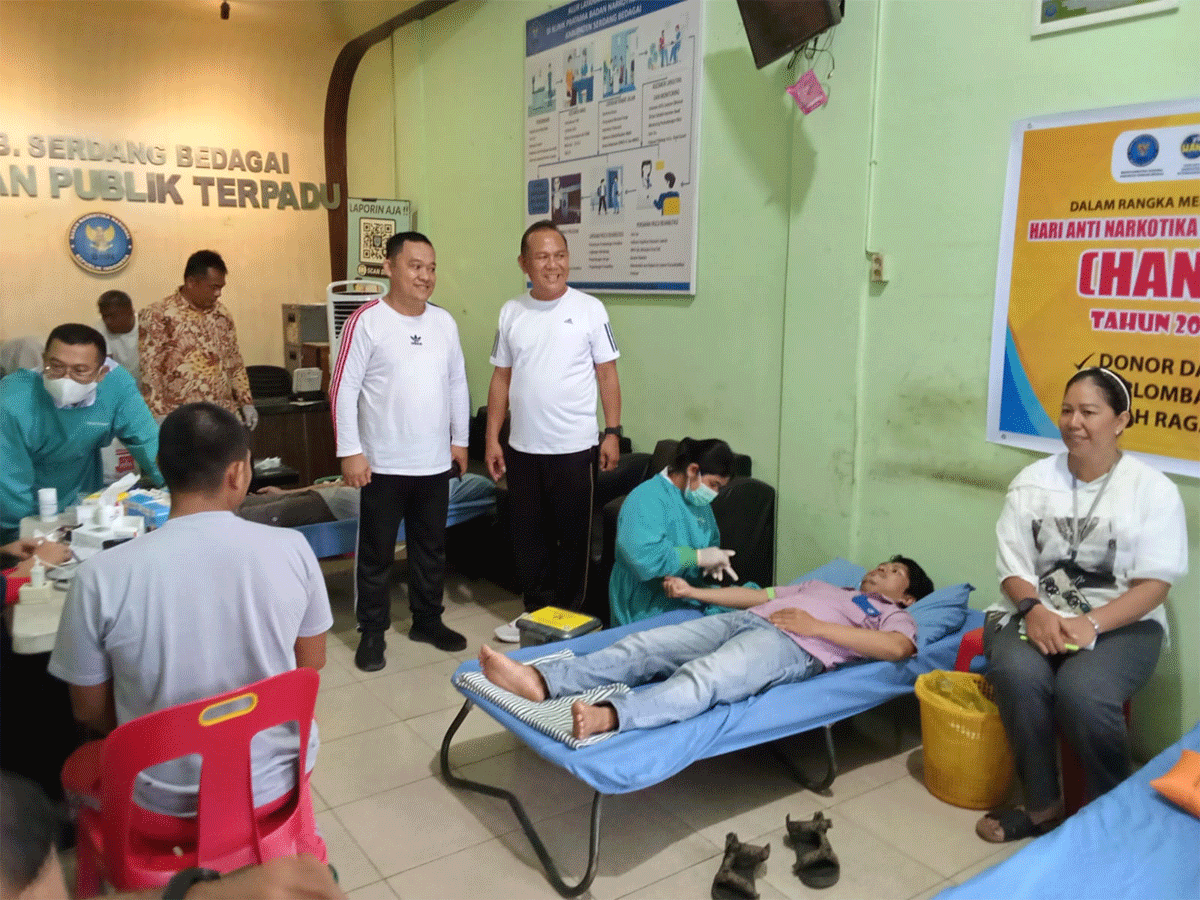 Sambut HANI 2026, BNNK Sergai Gelar Donor Darah, Puluhan Kantong Darah Siap Bantu Warga