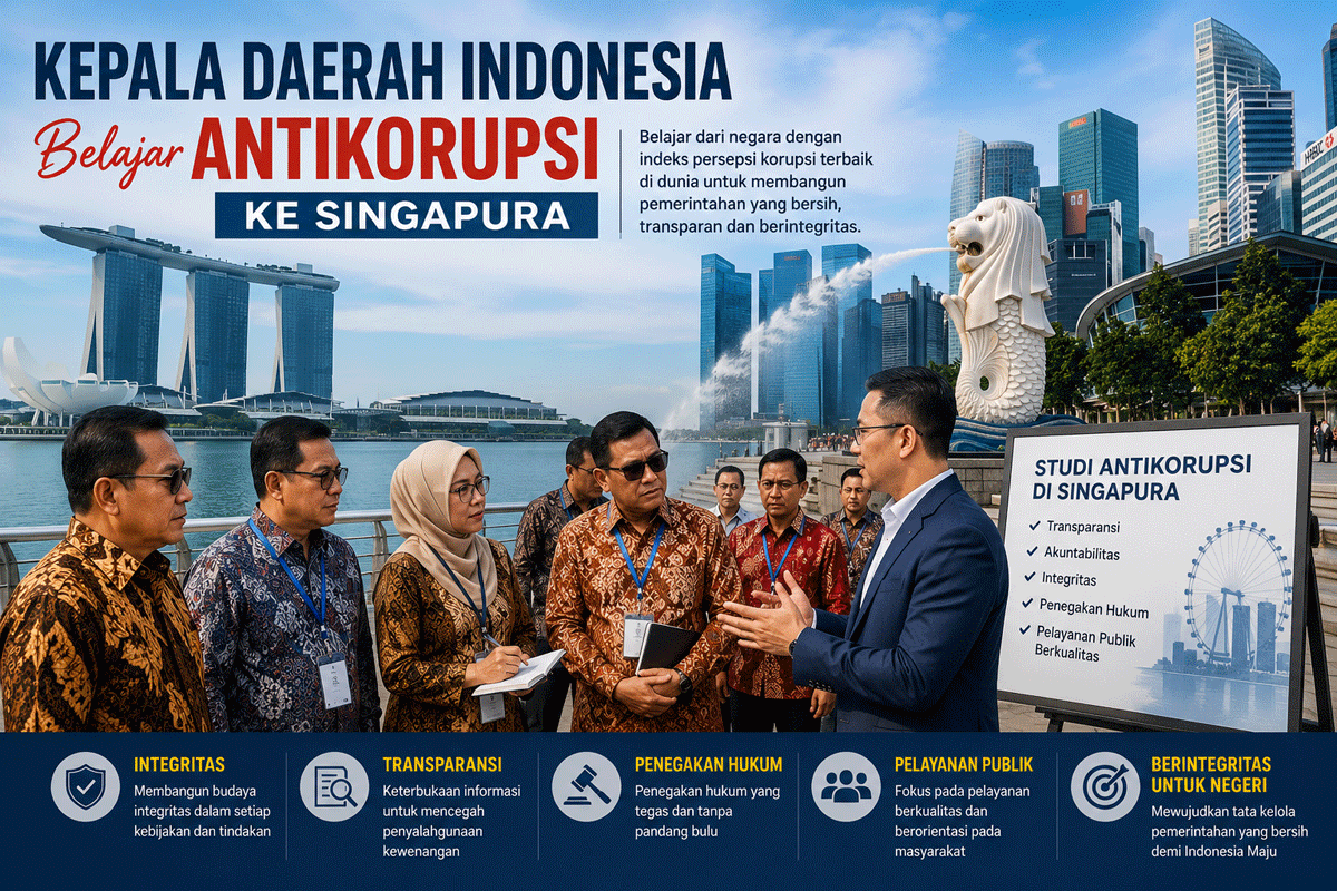 Bersama Kepala Daerah Lainnya, Bupati Kerinci dan Bupati Muaro Jambi Akan Belajar Antikorupsi ke Singapura 1 Ilustrasi. (Konten AI)
