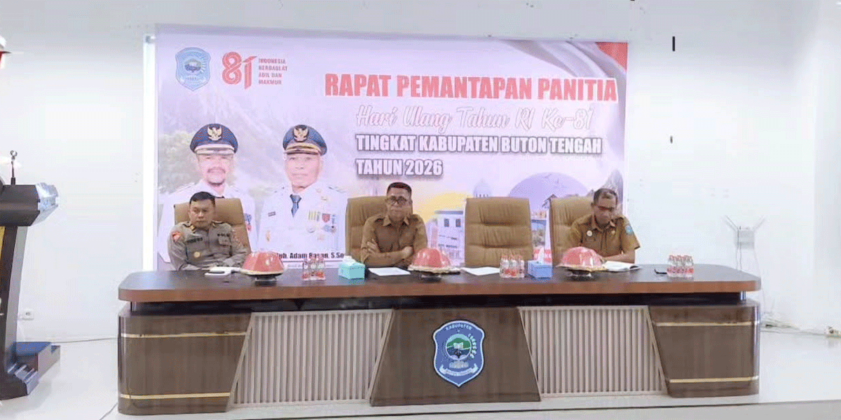 HUT RI ke-81 di Buton Tengah Dipastikan Meriah, Seluruh Panitia Diminta Siaga Penuh 1 Rapat persiapan HUT RI di Pemkab Buton Tengah