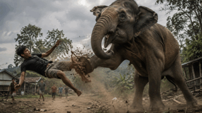 Remaja 18 Tahun Terluka Usai Terkena Tendangan Gajah Liar di Bengkalis