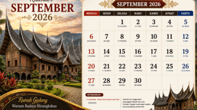 Kalender September 2026. (Konten AI)