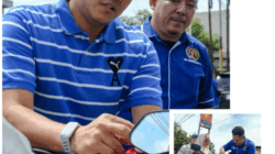 PWI Serdang Bedagai Bagikan Ratusan Bendera Merah Putih Gratis kepada Pengguna Jalan 2 Wabup Bupati Serdang Bedagai Adlin Tambunan didampingi Ketua PWI Sergai Sugiono saat memasang bendera kepada salah satu pengendara sepeda motor