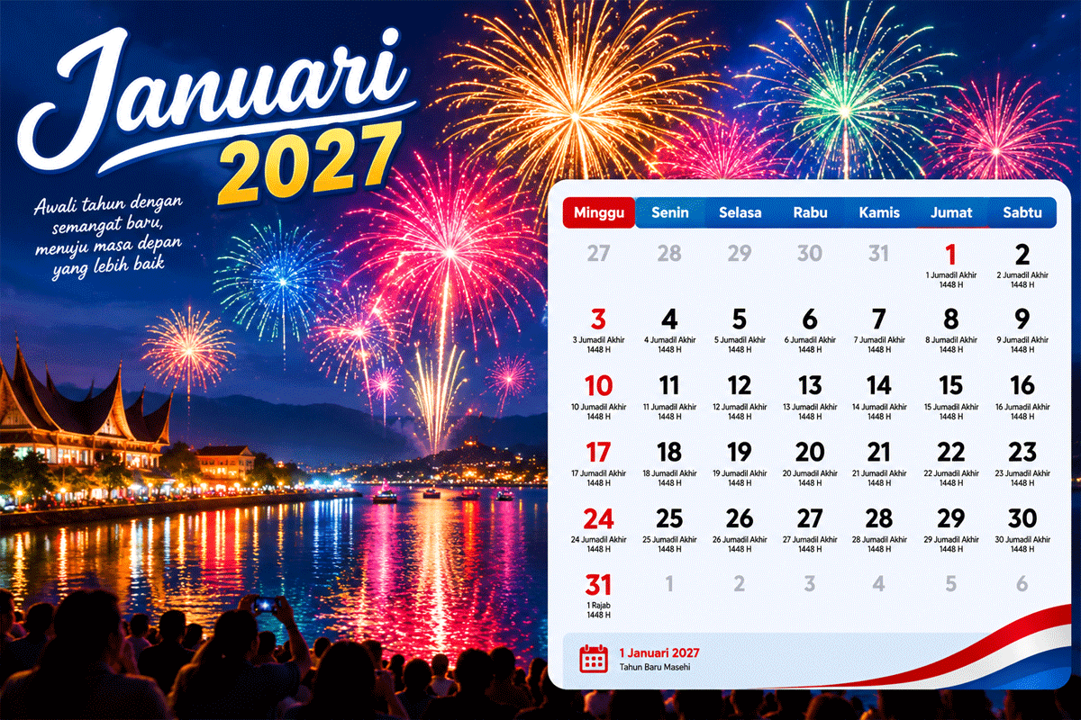 Ini Kalender Januari 2027. (Konten AI)
